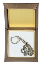 Springer Spaniel - Silver-plated Keychain with a Dog, Box Art Dog