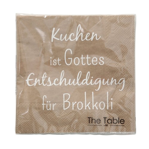 3 x 20 Servietten 'Kuchen löst keine Probleme' Sprüche - 3-lagig 33 x 33 cm - Bild 2 von 4