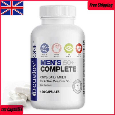Multi Vitamins & Minerals 120 Capsules for Over 50s-Muscle Function,Brain Health