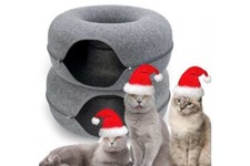 MARUNDA 2 Pack Cat Donut Tunnel, Cat House for Pet Cat Cave Bed