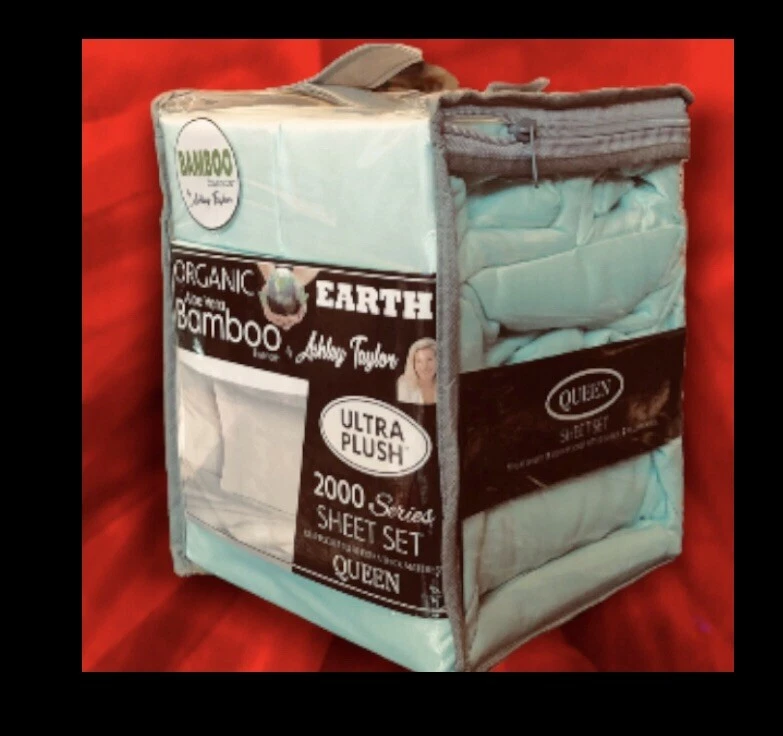 * Juego de sábanas de bolsillo profundo de bambú aloe vera de enfriamiento Ashley Taylor 2000 TALLA REINA Foto 2 de 4