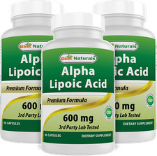 3 Pack Best Naturals alpha lipoic acid 600 mg...
