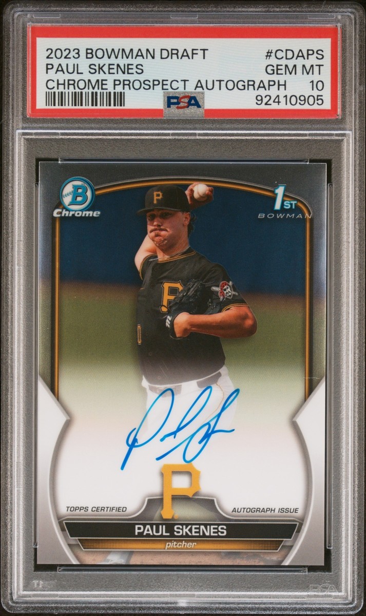 PSA 10 PAUL SKENES AUTO 1st 2023 Bowman Chrome Draft PIRATES