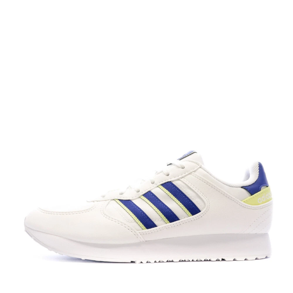 Adidas blanche et sales bleu femme