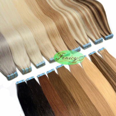 #ad #ad Seamless Tape in Human Hair Extensions Skin Weft Tape on Real Thick Hair 16 26in $44.62
