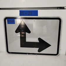 Street Traffic Road Sign Authentic Real 90 Degree Arrows 21"X 15"  12-265