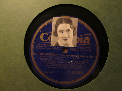 MLLE FERALDY / MARCEL CLAUDEL   COLUMBIA 15120 (made in UK) - 12'' 78rpm