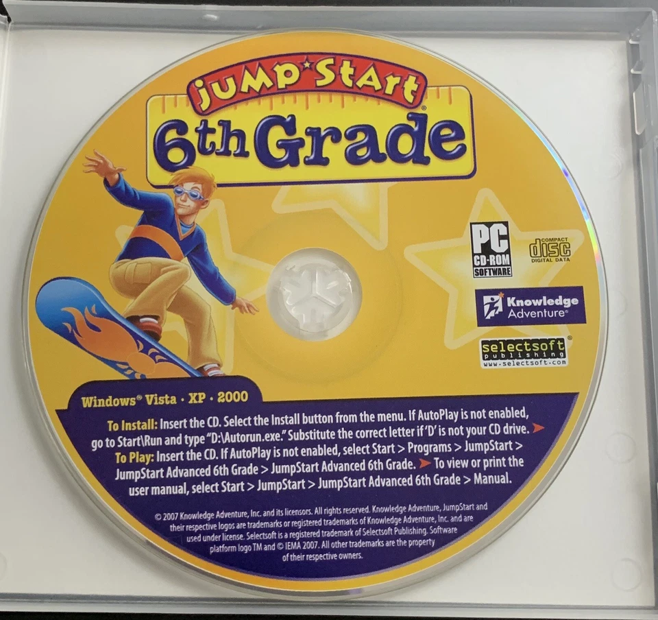 Jump Start 6th Grade 2007 Education CD-Rom Software Windows Vista/XP/2000 - Image 3 of 4