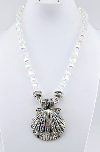 Kirks Folly Scallop Shell By The Sea Enhancer AST & Crystal Ice Cube Necklace - Picture 4 of 10
