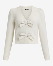 EXPRESS Embellished Rhinestone Bow V-Neck Cardigan M