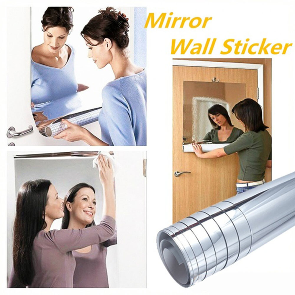 1 Pc Self Adhesive Wall Sticker Useful Mirror Sheet for Bedroom Home