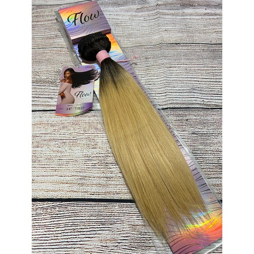 Flow #T1B/27 Blonde Ombre 14” Yaki Straight 100% Human Hair Extensions by Outre