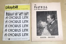 Lot-2 Vtg Playbill Theatre Program 1951 South Pacific Majestic 76’ Chorus Line