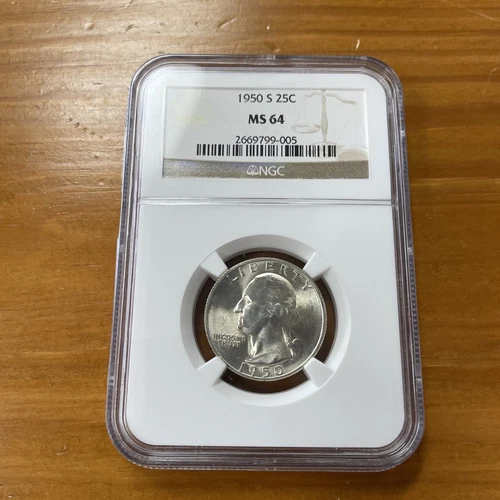 1950 S Washington Quarter NGC MS64