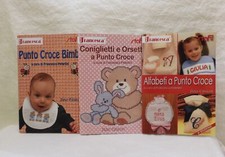 OFFERTA 3 RIVISTE PUNTO CROCE BIMBI-CONIGLIETTI E ORSETTI-ALFABETI A PUNTO CROCE