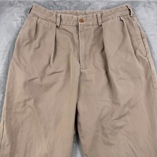 Bills Khakis Pleated Chino Pants Men's 35 Beige Made in USA Cotton