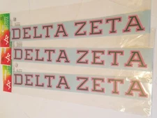 3-PACK OF DELTA ZETA Sticker for OUTSIDE GLASS 15"