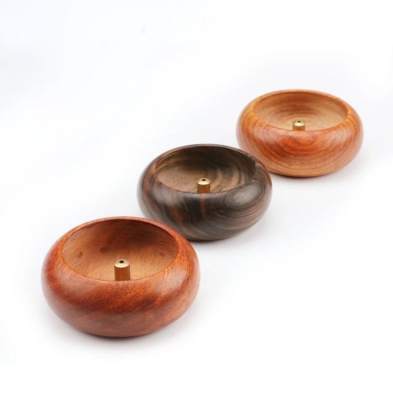 1x Quemador de incienso de palo de rosa/ébano Soporte Cuenco Forma Censario Decoración del hogar Foto 3 de 4