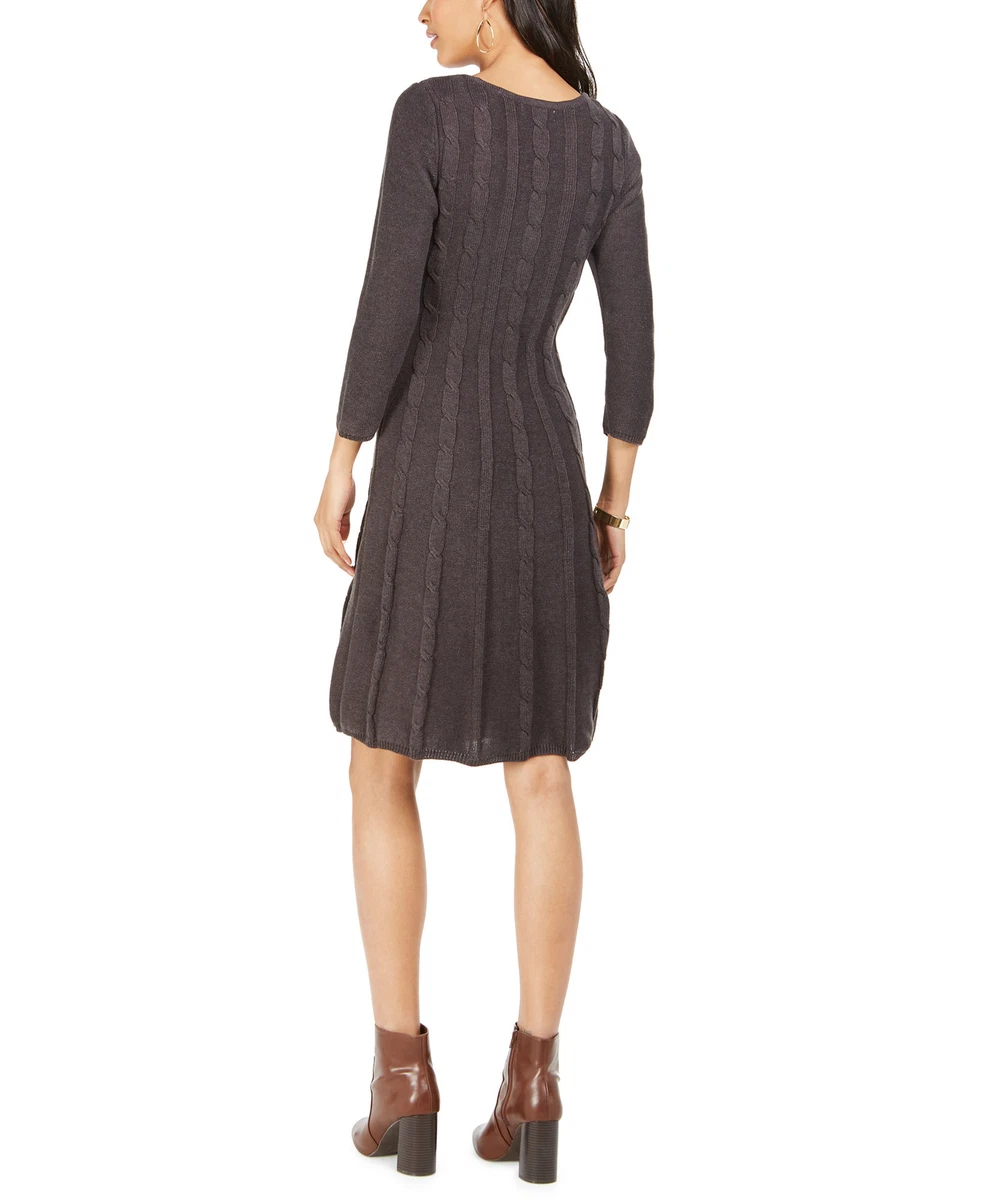 Nine west cable 2025 knit sweater dress