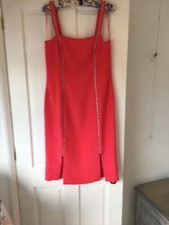 Frank Usher Dusk Crystal Trim Coral  Dress 12