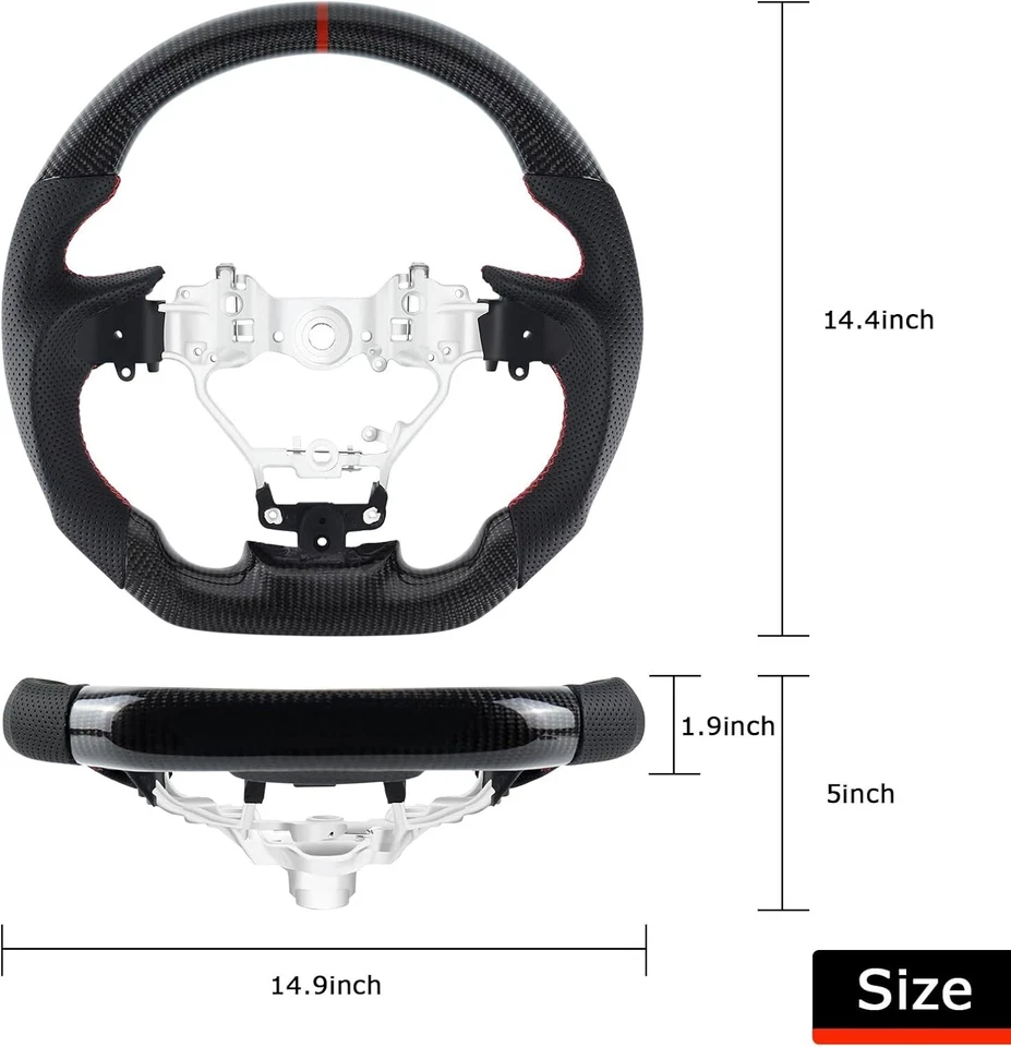 🔥Volante de fibra de carbono para 19-23 LEXUS ES250 ES300h ES350 LS 19-23 UX Foto 3 de 4