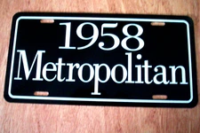 1958  Nash Metropolitan license plate car tag 58 Metro 2 door Coupe