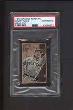 1910 E-Unc Orange Borders Candy Box Niles Baseball Card Geo. Davis Co.  PSA