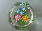 Perthshire Paperweight - Large Faceted Glass Lampwork Floral Bouquet 3.25" / 8cm