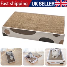 3X Cat Box Scratcher Scratching Board Heavy Duty Corrugated Cardboard Kitten UK