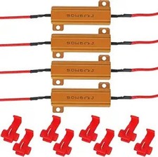 4Pcs 50W 6 Ohm Load Resistor Kit for Fixing LED Turn Signal Fast Flash Error, Fl