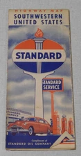 1950's Standard oil company gas station map of the Southwestern United States
