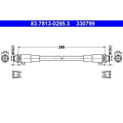 1X Bremsschlauch ATE 83.7813-0295.3 Passend FüR-image