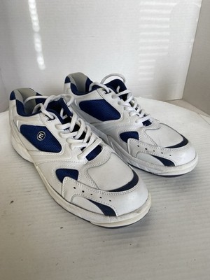 ETONIC Bowling Shoes White &  Blue Perfect Slide Men's Size US 9.5 M Excellent.