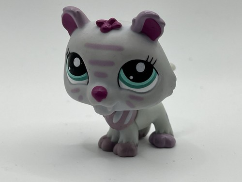 Littlest Pet Shop LPS #2428 Purple Stripes Leopard Snow Tiger Rare HTF - Picture 8 of 8