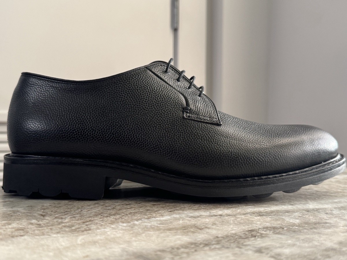 HESCHUNG ARUM Black Leather Derbies Oxford Blucher UK 7. 5  display picture 3