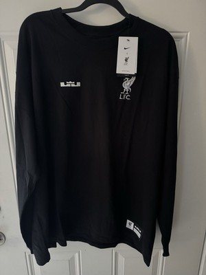 Nike Men XL LeBron x Liverpool F.C. Long-Sleeve Max90 T-shirt Rare Black FD4024