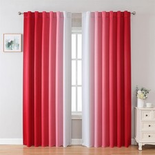 MIUCO Blackout Curtains Drapes for Bedroom Living Room 84 Inches Long Red a...