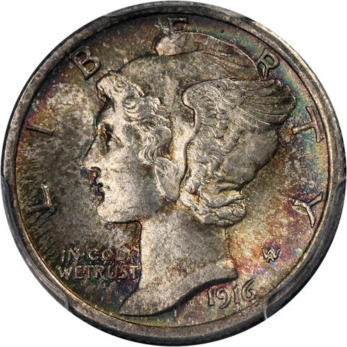 1916-P Mercury Dime PCGS MS66+ FB Great Eye Appeal Strong Strike