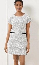 NWT New Womens T by Talbots Jacquard Crewneck Dress Cherry Blossom Large