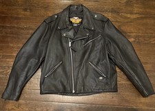 vintage USA made HARLEY DAVIDSON leather jacket XXL black MOTORCYCLE biker 1990s