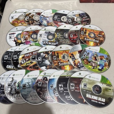 LOT OF XBOX 360 DISC ONLY GAMES COD MINECRAFT SAINTS ROW MX ATV AC BIOSHOCK MORE