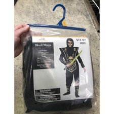 New Way To Celebrate Skull Ninja Halloween Costume 8 Pc Boys Sz L 10/12