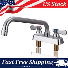 4" Center Deck-Mounted Commercial Grade Faucet, Brass, 10" Swivel Spout
