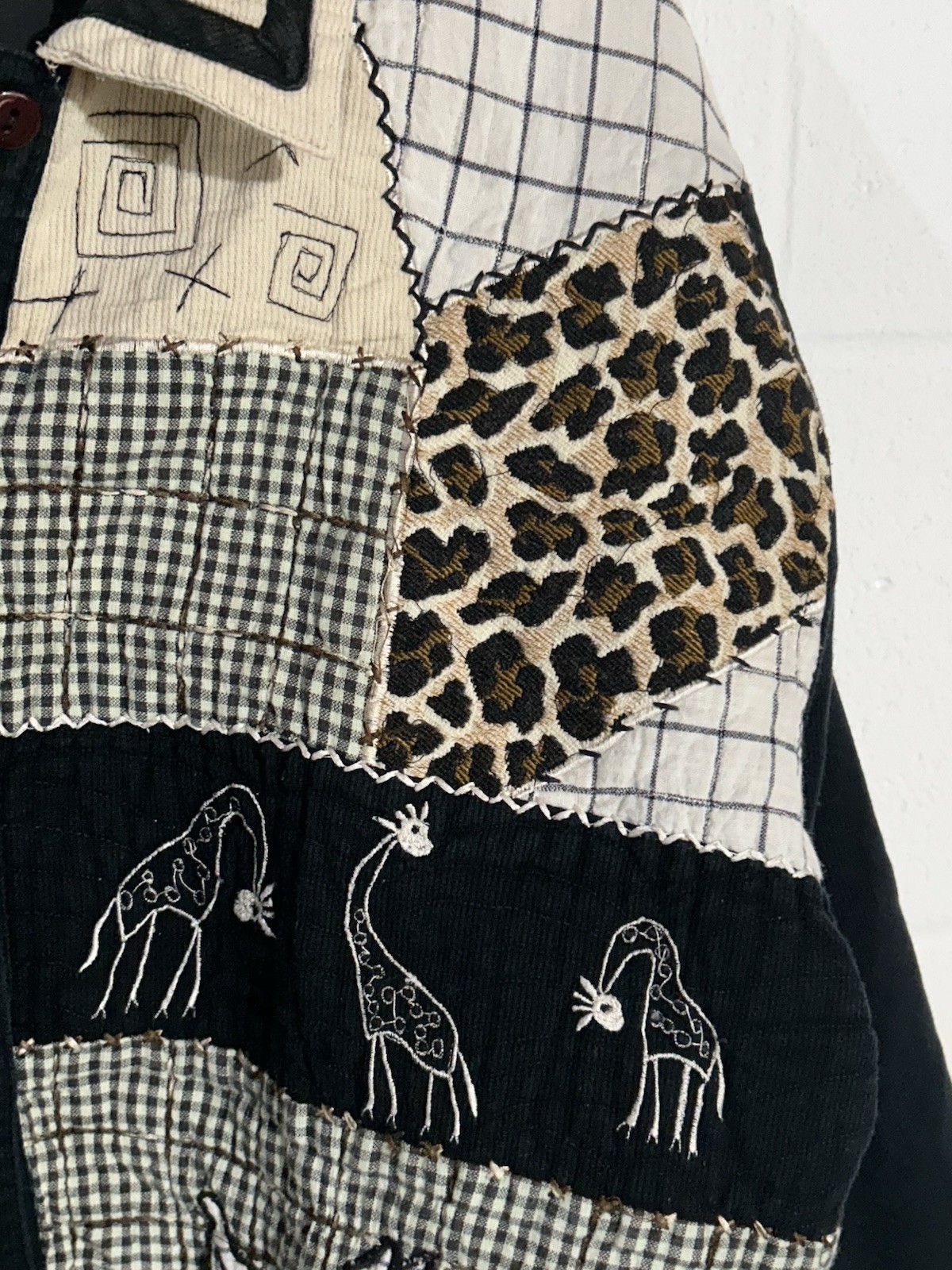 Vintage Patchwork Jacket African Safari Animal Un… - image 5