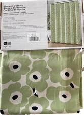 Marimekko Unikko Shower Curtain Celadon Green 72 in squ 100 Cotton OEKOTEX NWT 