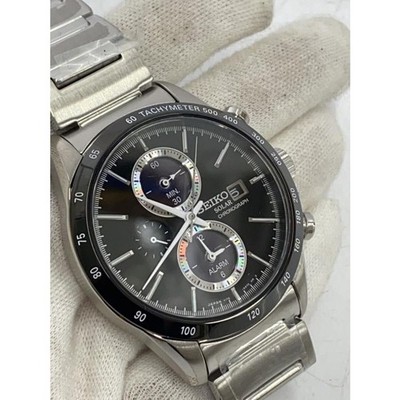 N MINT ] SEIKO SBPY119 V172-0AP0 CHRONOGRAPH SOLAR Black Men's