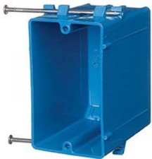 Carlon B122A-UPC One-Gang Nail-On New Work Outlet Box, 22 One-Gang, Blue
