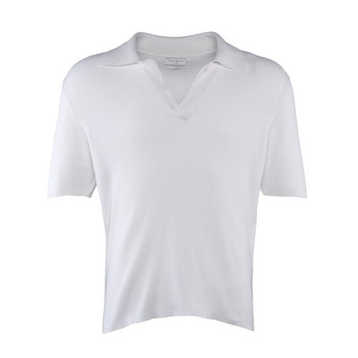 Sandro Paris Herren Ecru Strick Kurzarm Poloshirt Gr. XL SHPTR00259
