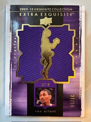 2009-10 Exquisite Collection RON ARTEST Extra Jumbo GU JERSEY /50 - Lakers Champ
