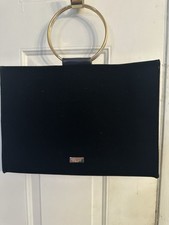 Carolina Herrera Good Girl Black Velvet Handbag with Gold Handles